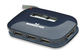 161039 Hub USB de Alta Velocidad 2.0 de 7 puertos V2.0; Cable integrado al hub y posilidad de enrollarse que permite conexiones fáciles. -