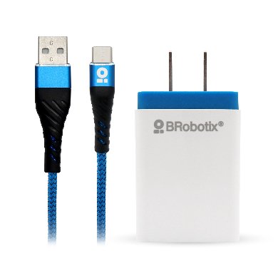 CARGADOR BROBOTIX USB C/CABLE TIPO C CARGA RÁPIDA 963332 - Blanco - Azul