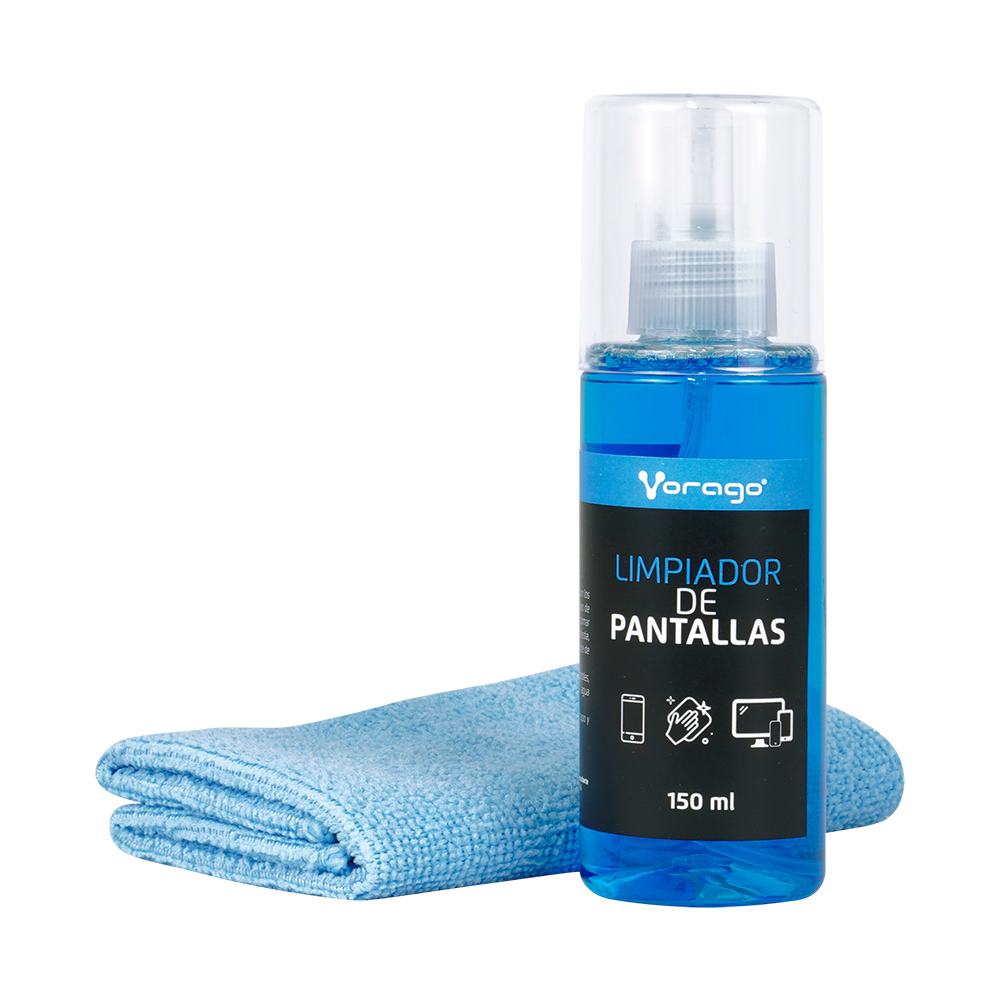 Limpiador de Pantallas Vorago CLN-109 150ML con franela Microfibra. -