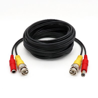 Cable siames c/conectores de video y energía para DVR/CÁMARA (BNC) - 15 m