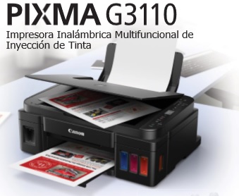 Multifuncional de inyección de tinta CANON Pixma G3110 2315C004AB Tecnología Tinta Continua. Funciones: Impresora - Copiadora - Escáner Velocidad de Impres -