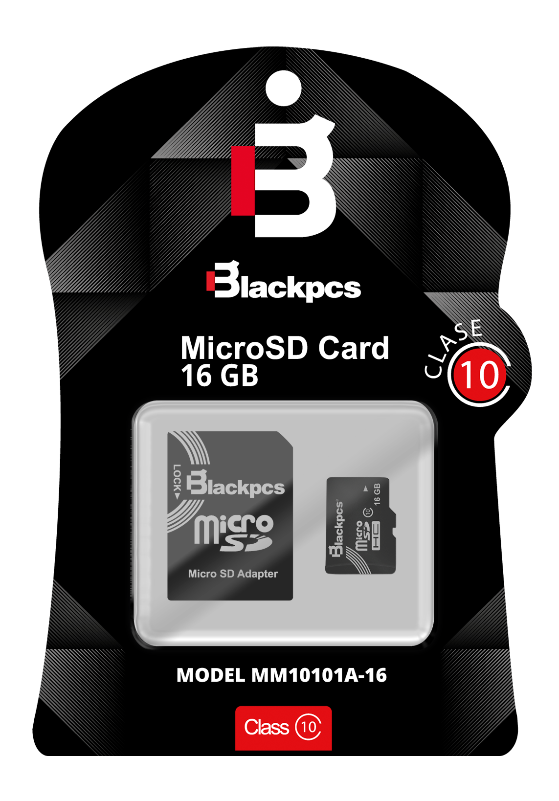Memoria MicroSD Blackpcs de 16GB Clase10 con disipador -