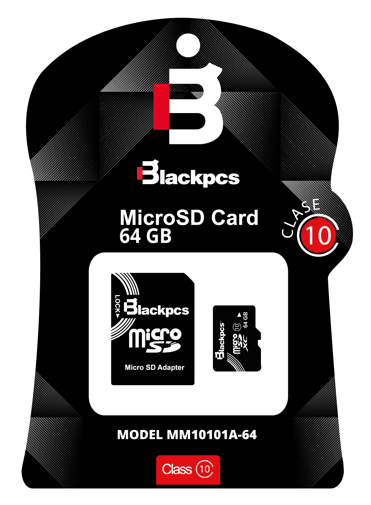 Memoria MicroSD Blackpcs de 64GB Clase10 con disipador -