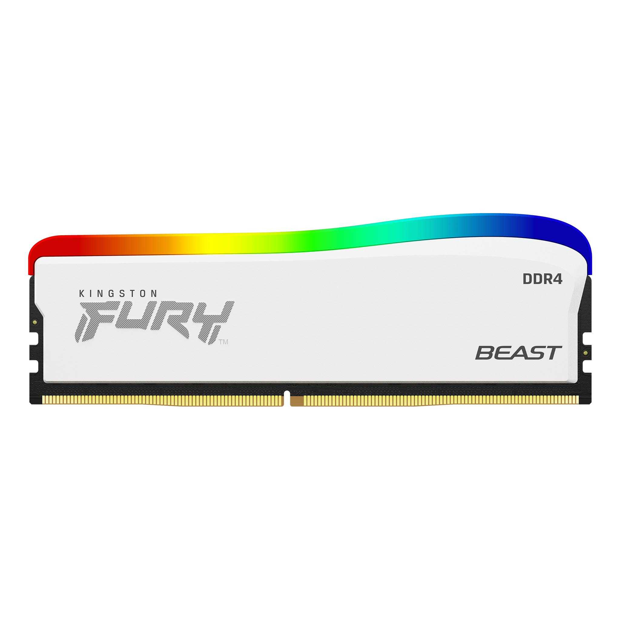 Memoria KINGSTON 8GB 3200MT/s DDR4 CL16 DIMM FURY Beast White RGB SE KF432C16BWA/8 -