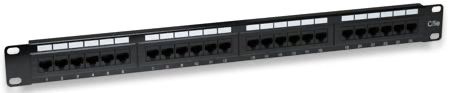 513555 Panel de Parcheo Cat5e 24 ptos 1U; Compatible con herramientas de ponchado - soporta cable trenzado sólido y multifilar de calibres 22 y 26 AWG