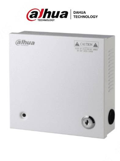 DAHUA PFM341-9CH - Fuente de Poder de 12 vcd/ 5 Amperes/ para 9 Camaras/ Fusibles Intercambiables/ Proteccion contra Sobrecargas/ Color Blanco/ -
