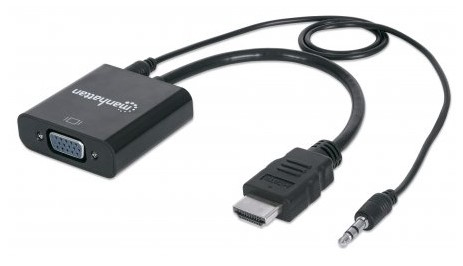 151559 Convertidor HDMI a VGA con audio - Completamente blindado para reducir fuentes de interferencia EMI y otras.