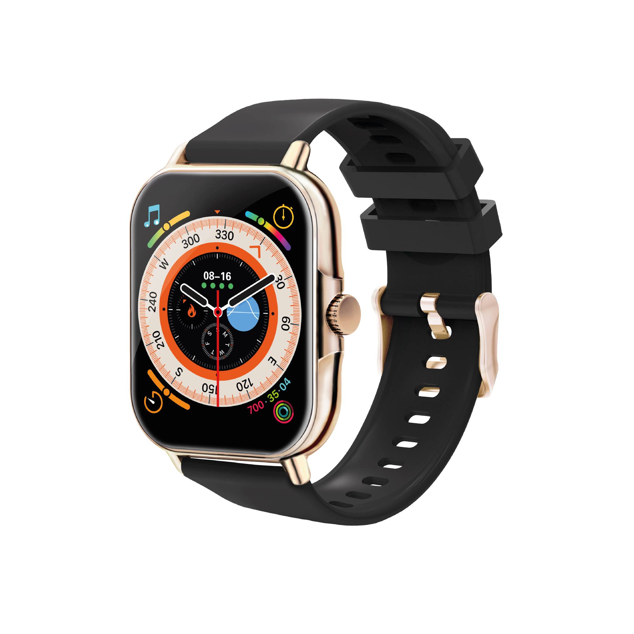 Smartwatch NECNON NSW-201 1.81 pulgadas Full Touch IP67 BT 5.0 Android/IOS Negro/Dorado -