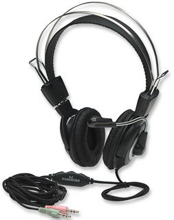 175555 Audífonos Estéreo Clásicos - Micrófono con extensión metálica flexible para el micrófono y control de volumen