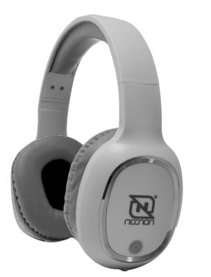 AUDIFONOS OVER-EAR BLUETOOTH NBH-04 PRO ALTA POTENCIA RADIO FM MICRO SD 3.5MML MANOS LIBRES BLANCO/PLATA -