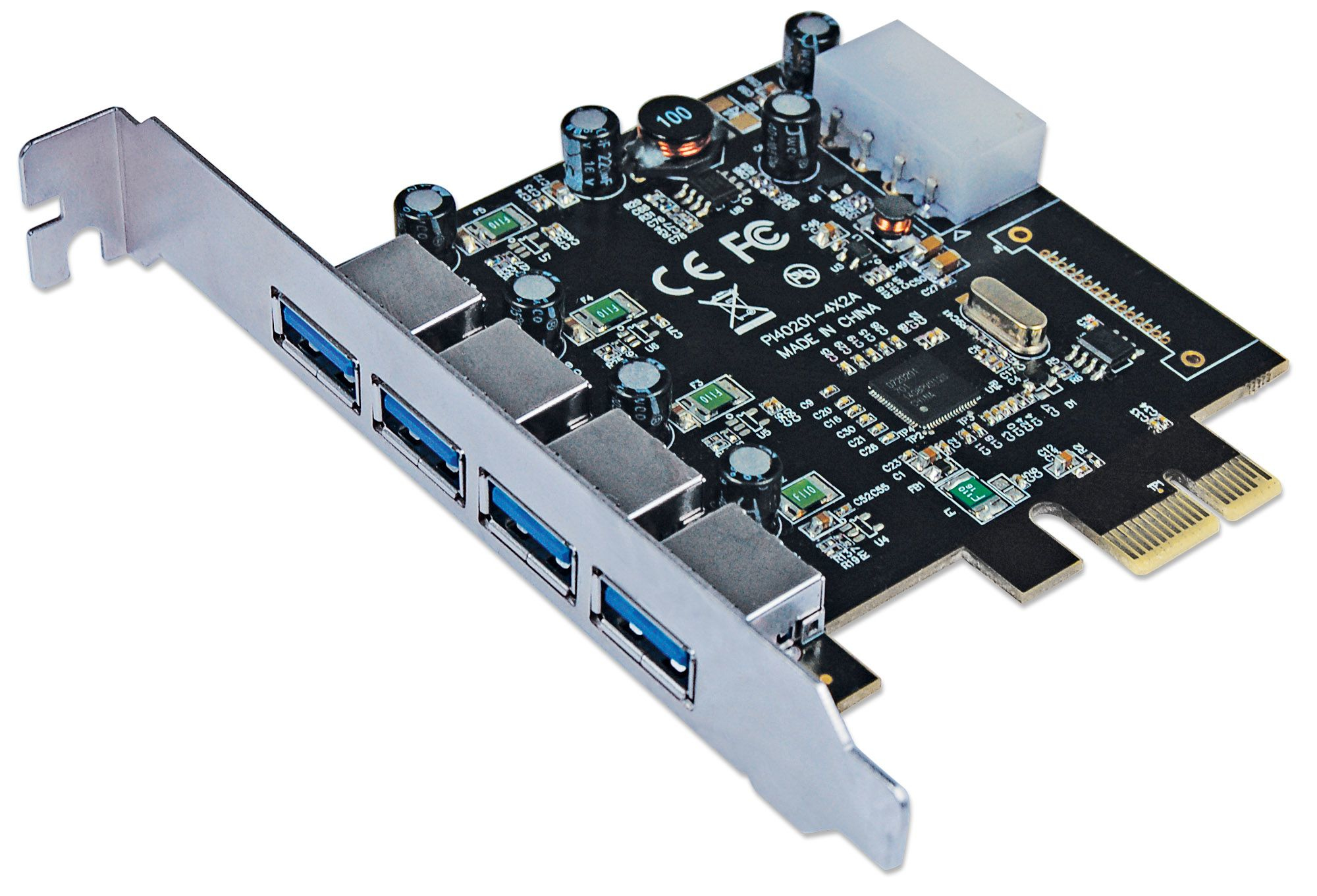152891 Tarjeta PCI express USB 3.0 de 4 puertos - soporte de perfil estándar