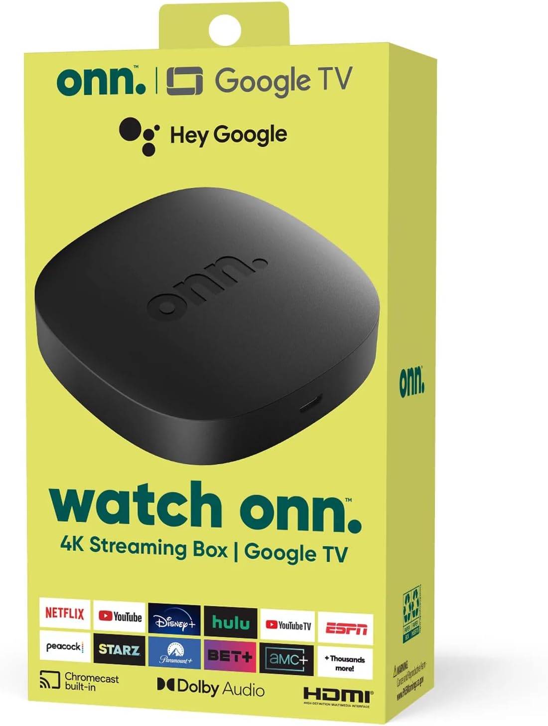 Onn Google TV 4K Negro -