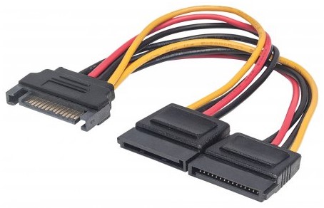 354554 Cable Y de alimentación SATA - Alimenta 2 drivers SATA con un cable de energía SATA