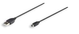 302340 Cable USB V2.0 A-Mini B 3M Negro -