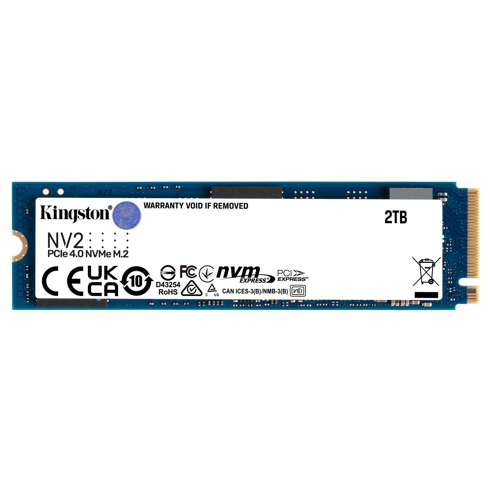 UNIDAD DE ESTADO SOLIDO KINGSTON NV2 2TB M.2 2280 NVME PCIE GEN 4X4 R.3500MB/S W.2800MB/S -