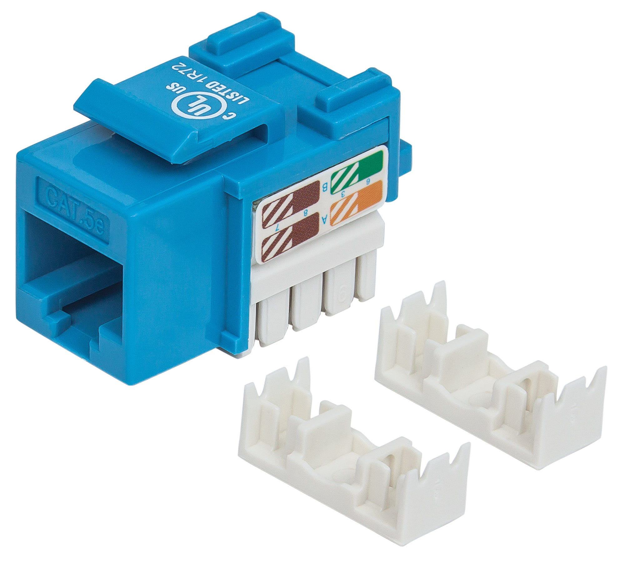 210546 JACK RJ45 CAT5E KEYSTONE DE IMPACTO AZUL - Para uso con cable sin blindar (UTP) Cat5e