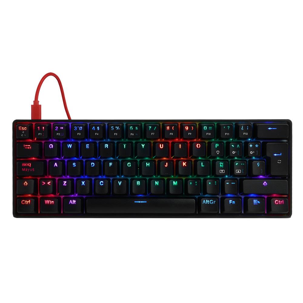 Teclado Mecánico 60  Game Factor KBG560-RD - Rgb