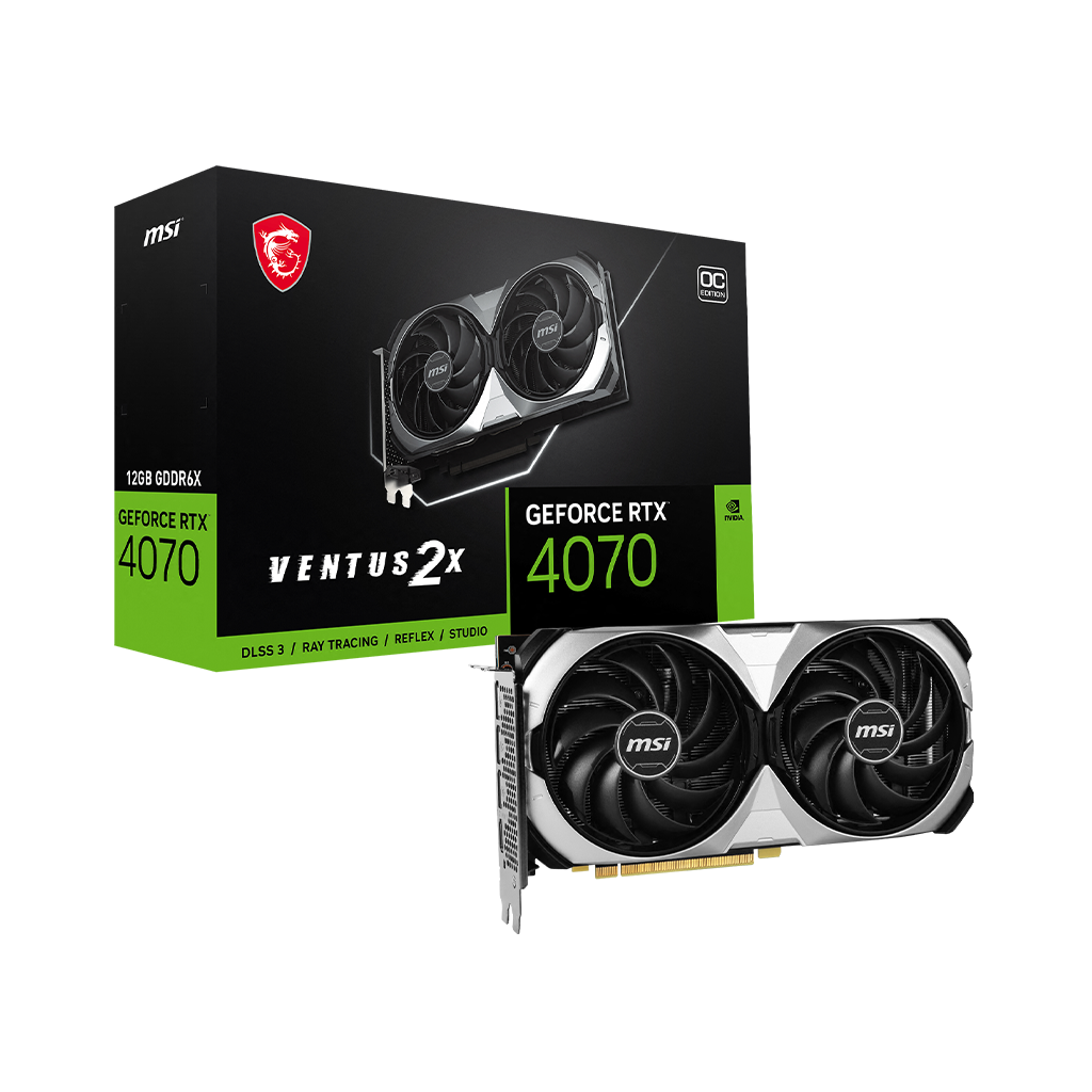 Tarjeta de Video MSI RTX 4070 Ventus 2X 12G OC G4070V2X12C -