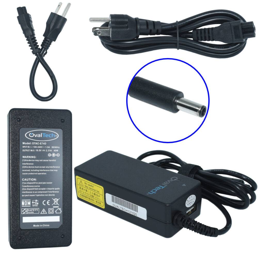 Cargador / Adaptador para Laptop OTAC-E74D OVALTECH de 45W 19.5V 2.31A (4.5*3.0) -