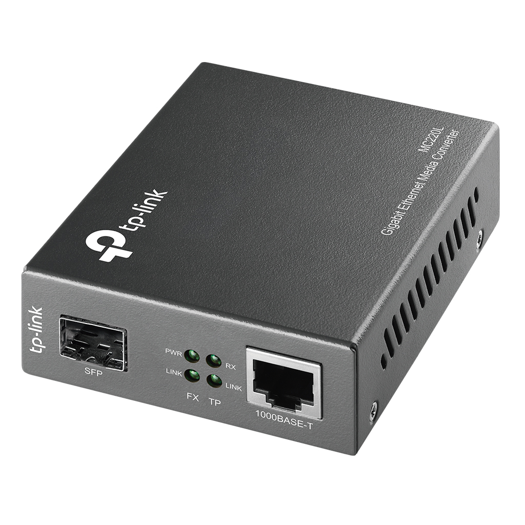 CONVERTIDOR MULTIMEDIA SFP GIGABIT TP-LINK  MC220L CON PUERTO FX COMPATIBLE CON HOT-SWAPPABLE -