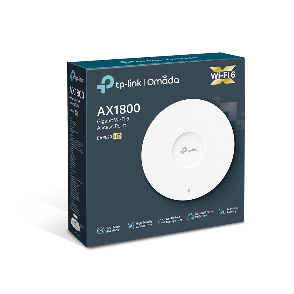 ACCESS POINT INALÁMBRICO DE MONTAJE EN TECHO DE DOBLE BANDA AX1800 AC OMADA TP-LINK EAP620 HD -