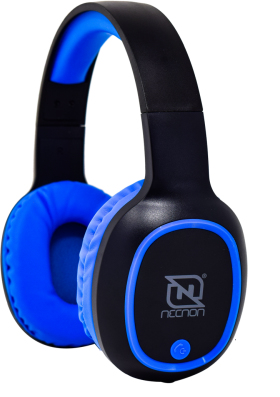 AUDIFONOS OVER-EAR BLUETOOTH NBH-04 PRO ALTA POTENCIA RADIO FM MICRO SD 3.5MML MANOS LIBRES NEGRO/AZUL -