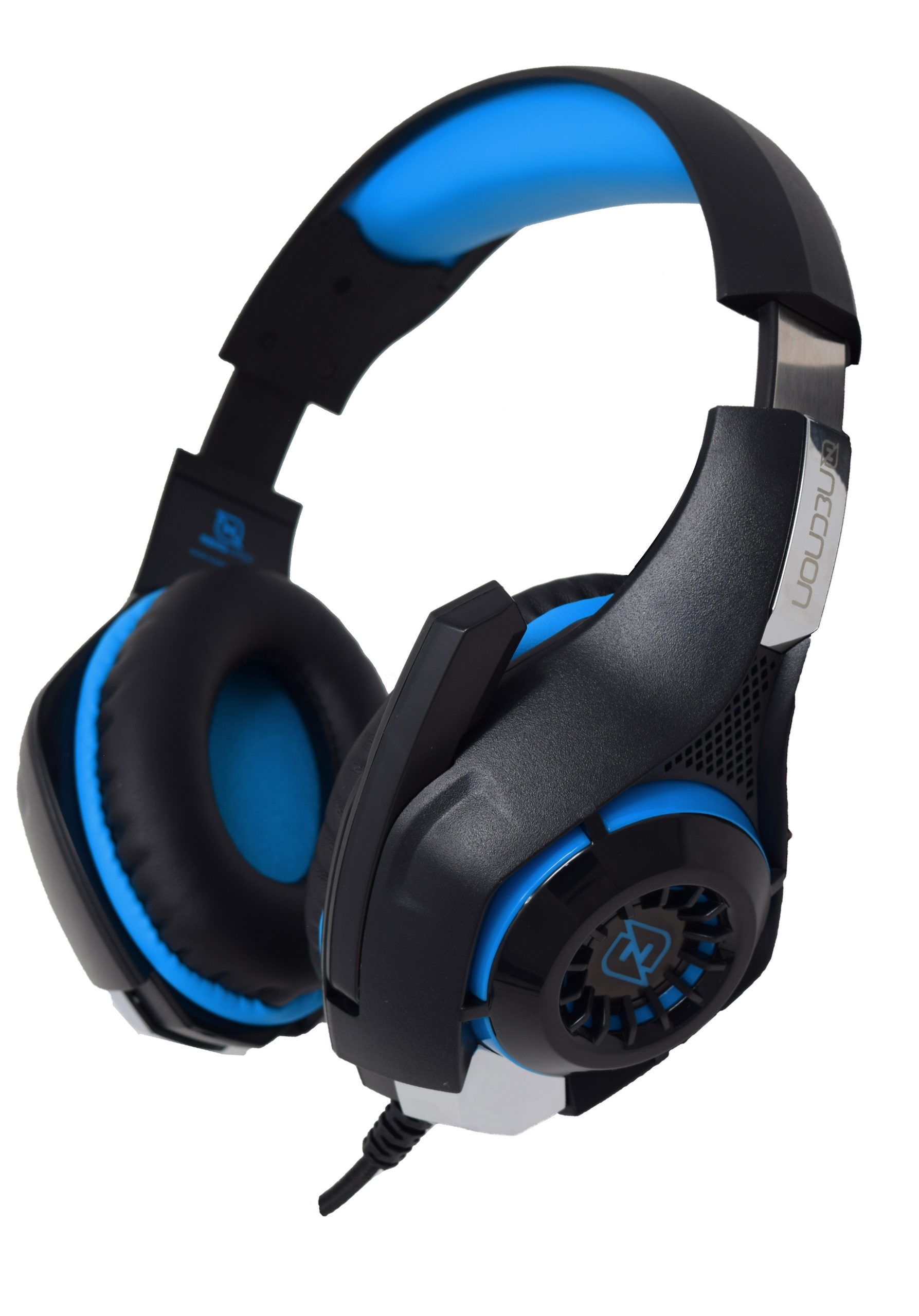 HEADSET GAMING OVER-EAR NBHG VIPER LED ALAMBRICO DIADEMA FLEXIBLE MICROFONO 3.5MM USB PC CONSOLAS CELULAR INC ADAPTADOR MEGABASS AZUL -