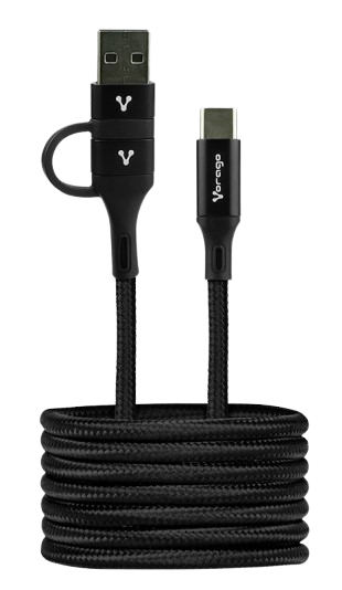 CABLE VORAGO CAB-126 TIPO C - TIPO C ADAPTADOR USB A - PD 60W CARGA RÁPIDA