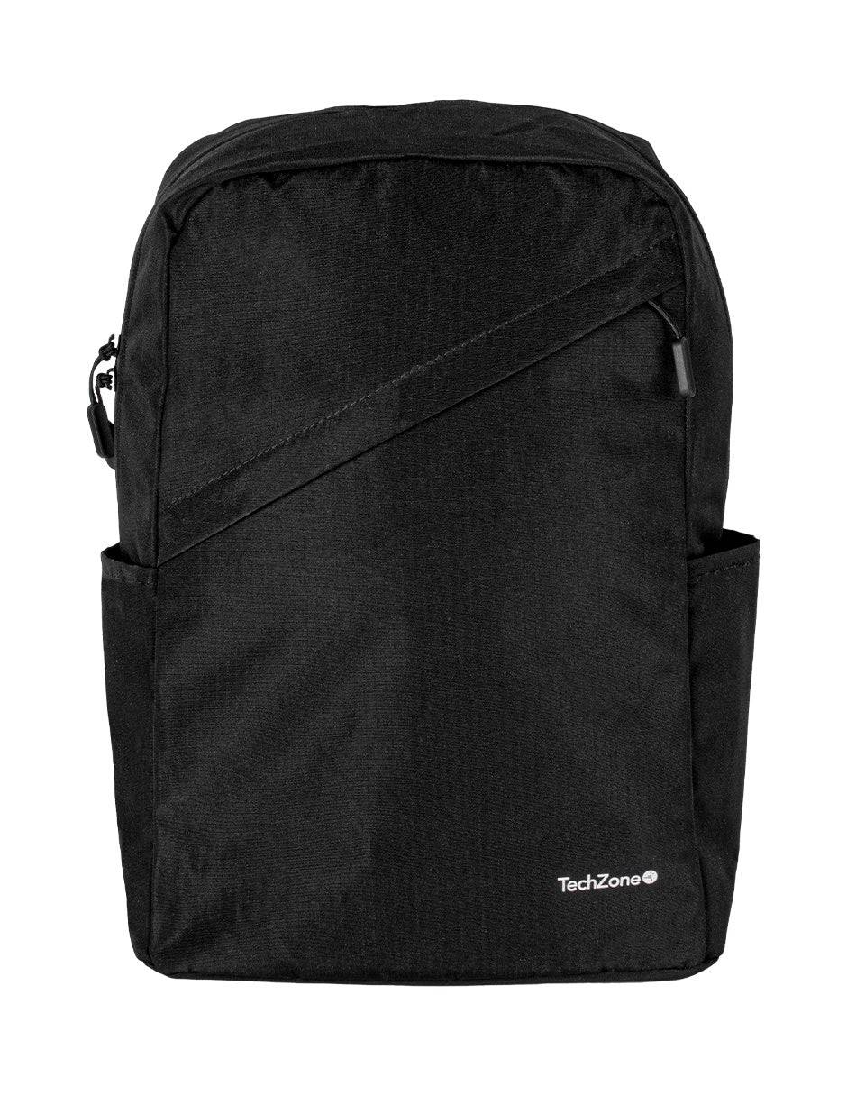 Backpack Classic Black TechZone de 15.6 pulgadas - múltiples compartimientos