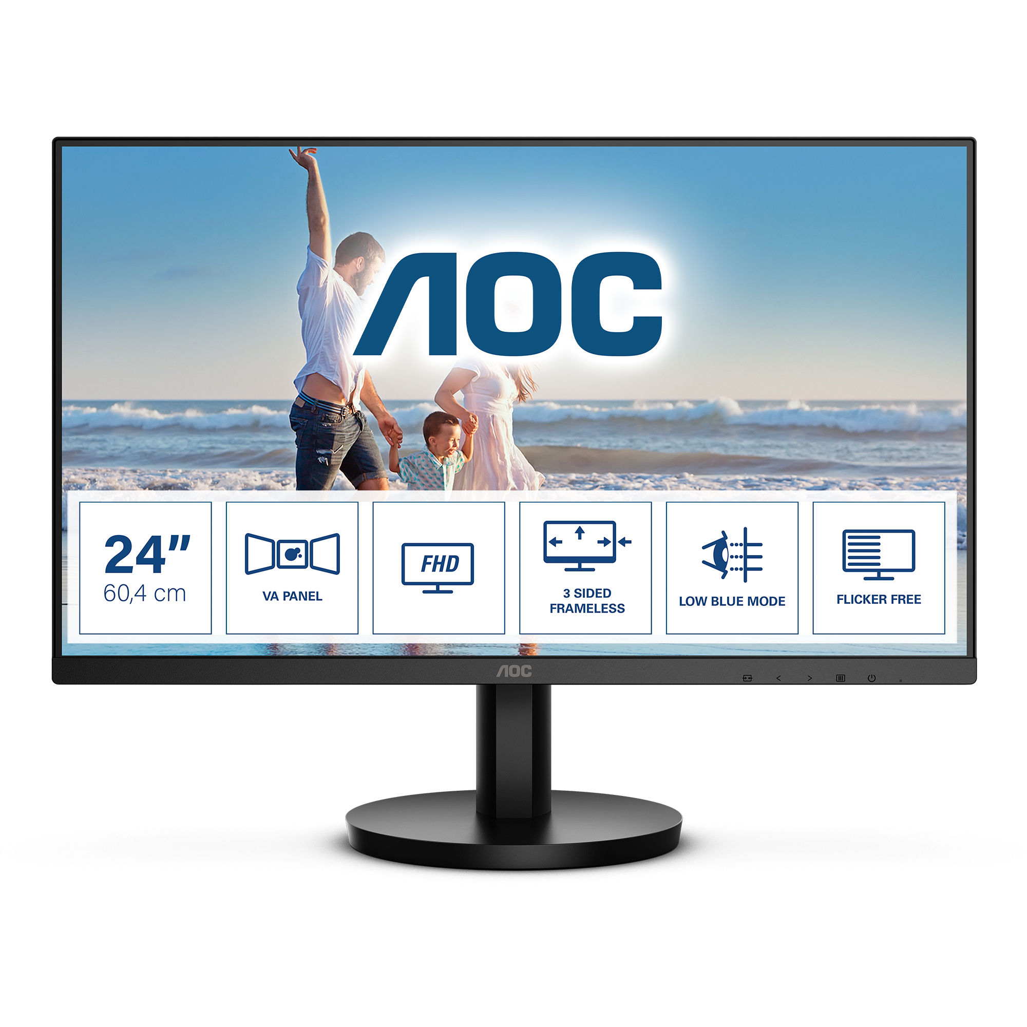 MONITOR AOC 24B3HM 250CD/M2 1920 X 1080 PIXELES 4MS NEGRO -