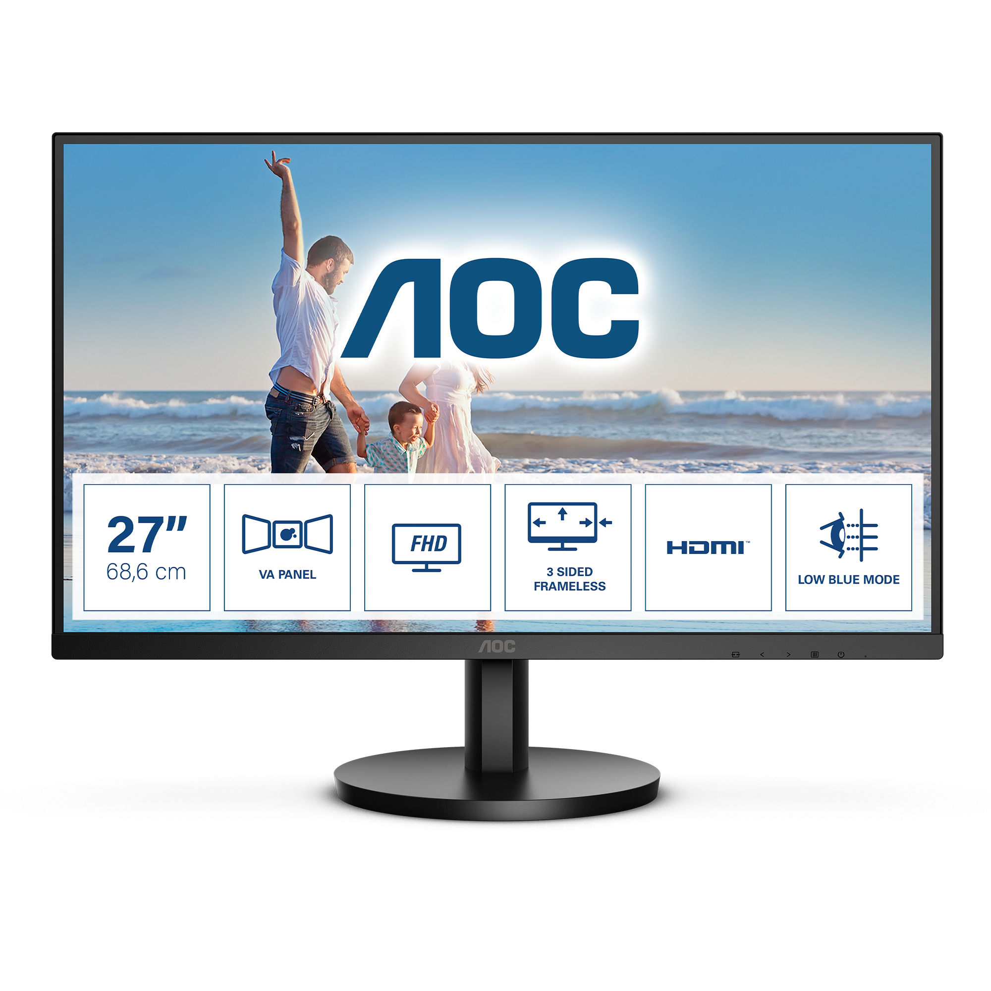 Monitor AOC Modelo 27B3HM Brillo 250 cd/m2 (Typical) Tiempo de respuesta 4ms (DCR) -