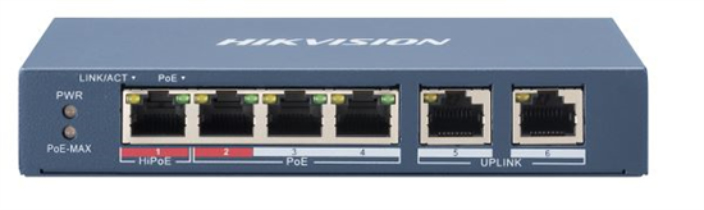 Switch PoE+ HIKVISION DS-3E0106HP-E - Azul