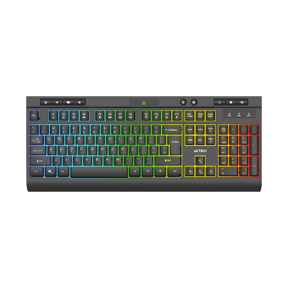 Teclado Alámbrico Led AUREAN PRO TA477G Acteck Advanced Series -