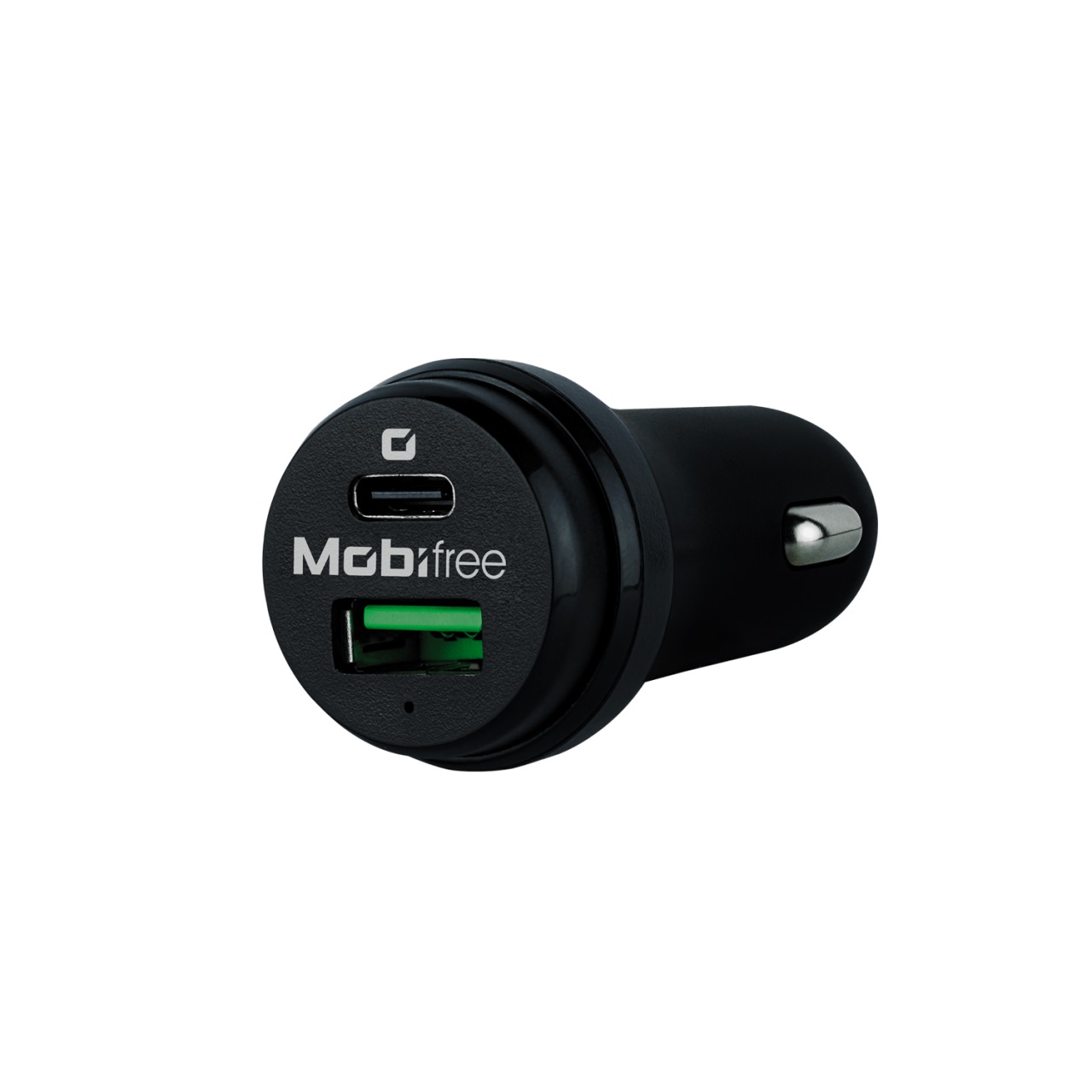 Cargador Mobifree Cargador de Coche USB y Tipo C - Negro