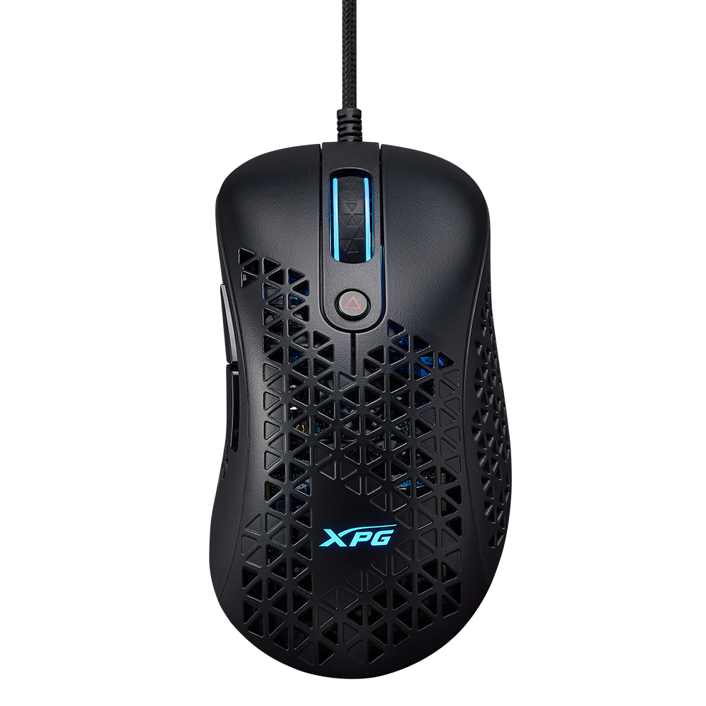 Mouse GAMING XPG SLINGSHOT.  Con sensor óptico PMW3360 ofrece hata 12 - 000 DPI. Cable trenzado ultraligero