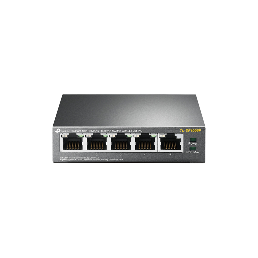 Switch de sobremesa con 5 puertos a 10/100 Mbps PoE -