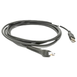Cable Marca ZEBRA CBA-U01-S07ZAR. Cable USB. Largo de 2.1 m. RoHS compliant. 4-pin Type A. Escaners Symbol Motorola. Color: Gris. -