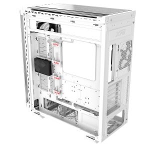 Gabinete GAMER XPG BATTLECRUISER II. Media torre. Vidrio templado de 4 mm. Cuatro ventiladores incluidos. Color BLANCO. BATTLECRUISERIIST-WHCWW -