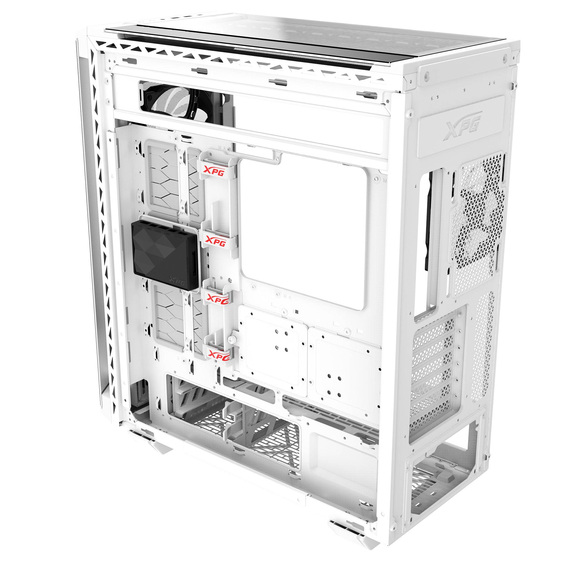 Gabinete GAMER XPG BATTLECRUISER II. Media torre. Vidrio templado de 4 mm. Cuatro ventiladores incluidos. Color BLANCO. BATTLECRUISERIIST-WHCWW -
