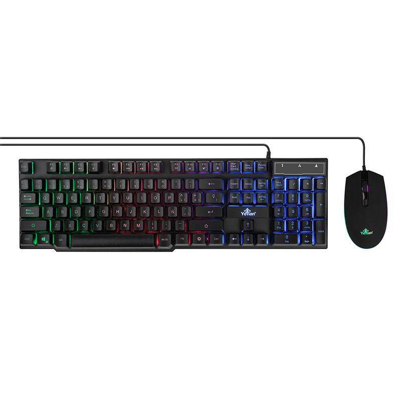 YEYIAN KIT DE TECLADO Y MOUSE PHOENIX - TECLADO 104 TECLAS RETROILUMINACION LED