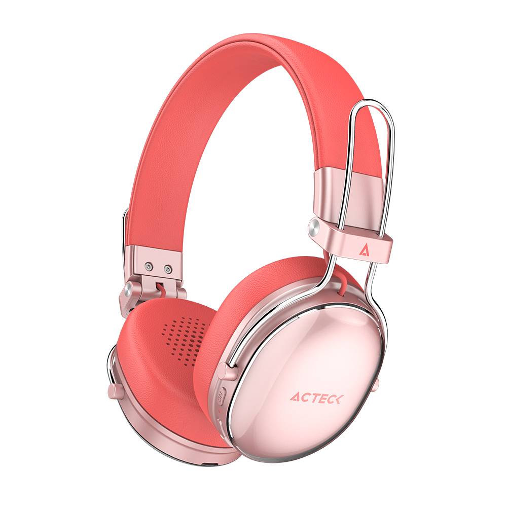 Audífonos Inalámbricos Bluetooth Luxe Chic HP710 Acteck Elite Series Duración de batería hasta 30h - Color Salmon. AC-940894