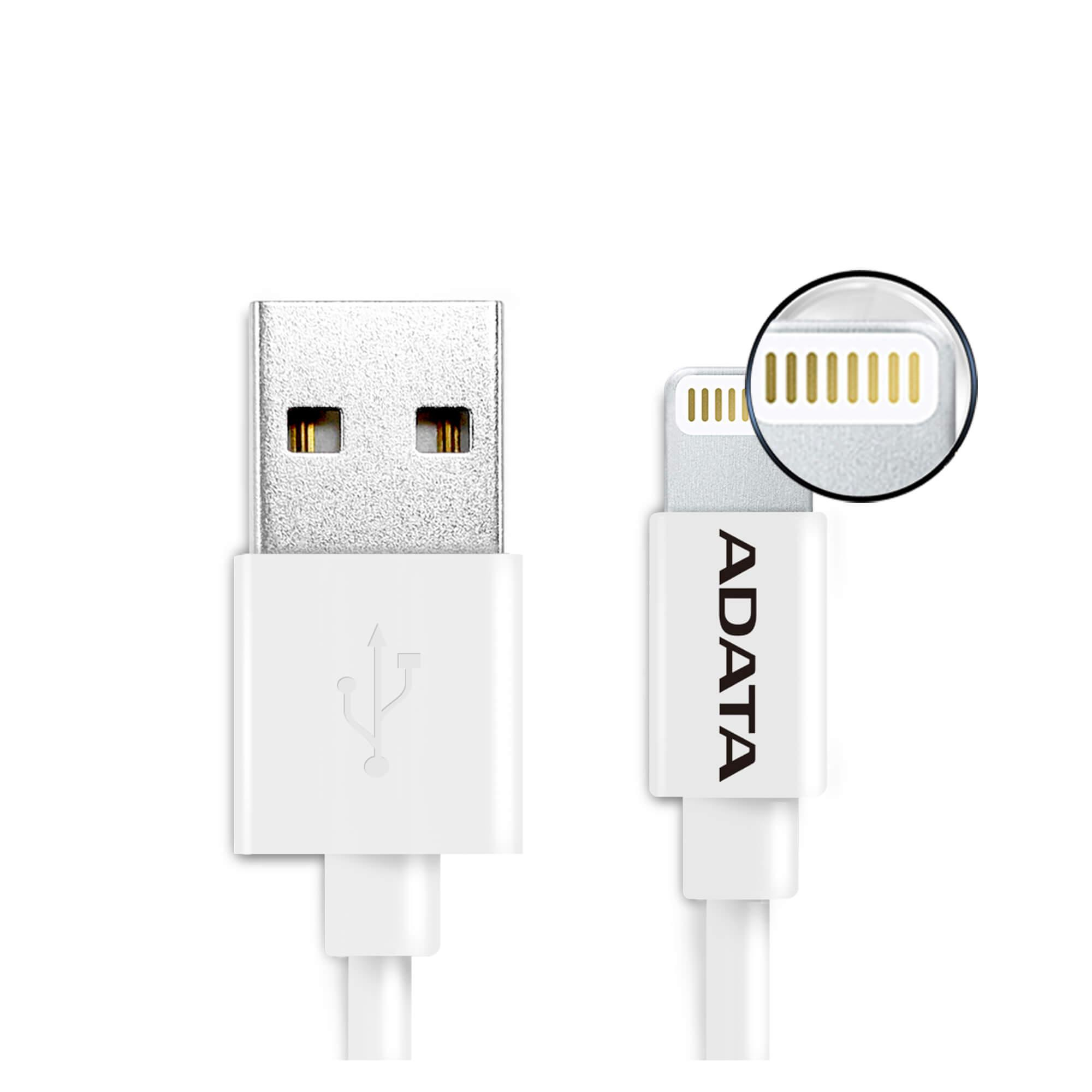 Cable Lightning ADATA AMFIPL-1M-CWH  ADATA AMFIPL-1M-CWH - USB