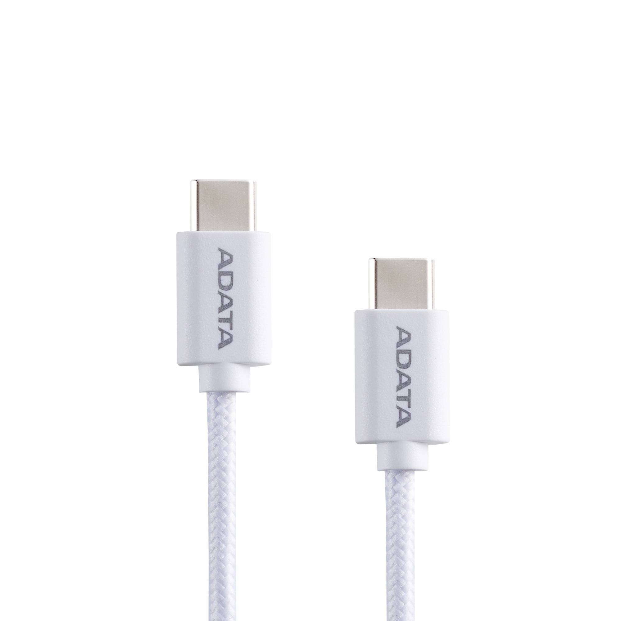 Cable ADATA USB Tipo C - USB Tipo C.  Potencia máxima de salida de 100 W - Tejido de nailon