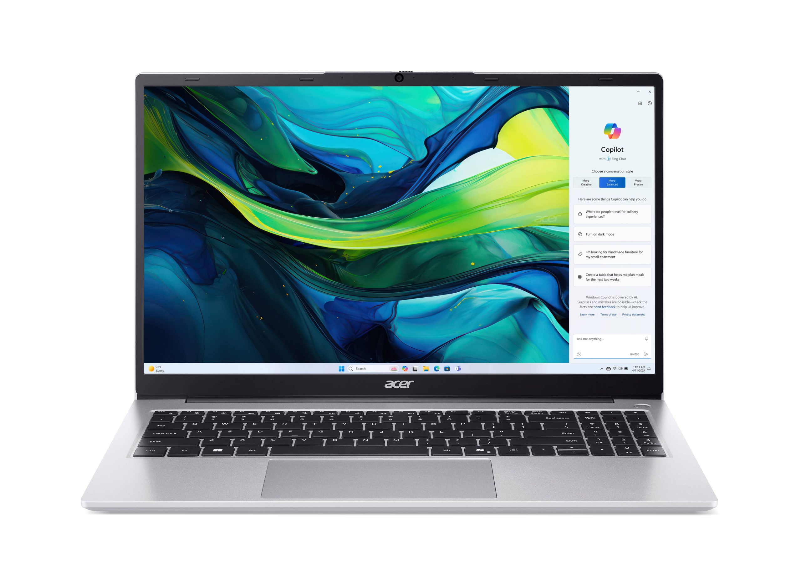 LAPTOP ACER ASPIRE LITE 15 Procesador AMD Ryzen™ 7 5700U; PANTALLA 15.6 1920 x 1080; 16 GB DDR4; 512 GB SSD; WINDOWS 11 HOME; 1 AÑO DE GARANTÍA + 1 AÑO CON -