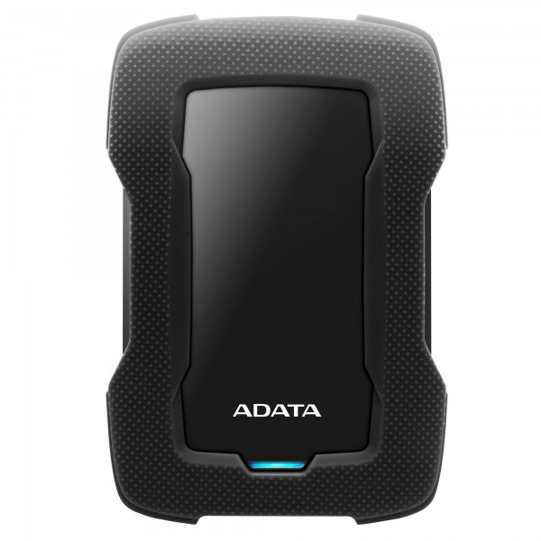 Disco duro externo ADATA 5TB - USB 3.2 (retrocompatible con 3.0 y 2.0). Carcasa de silicona que absorbe impactos. Negro.  AHD330-5TU31-CBK