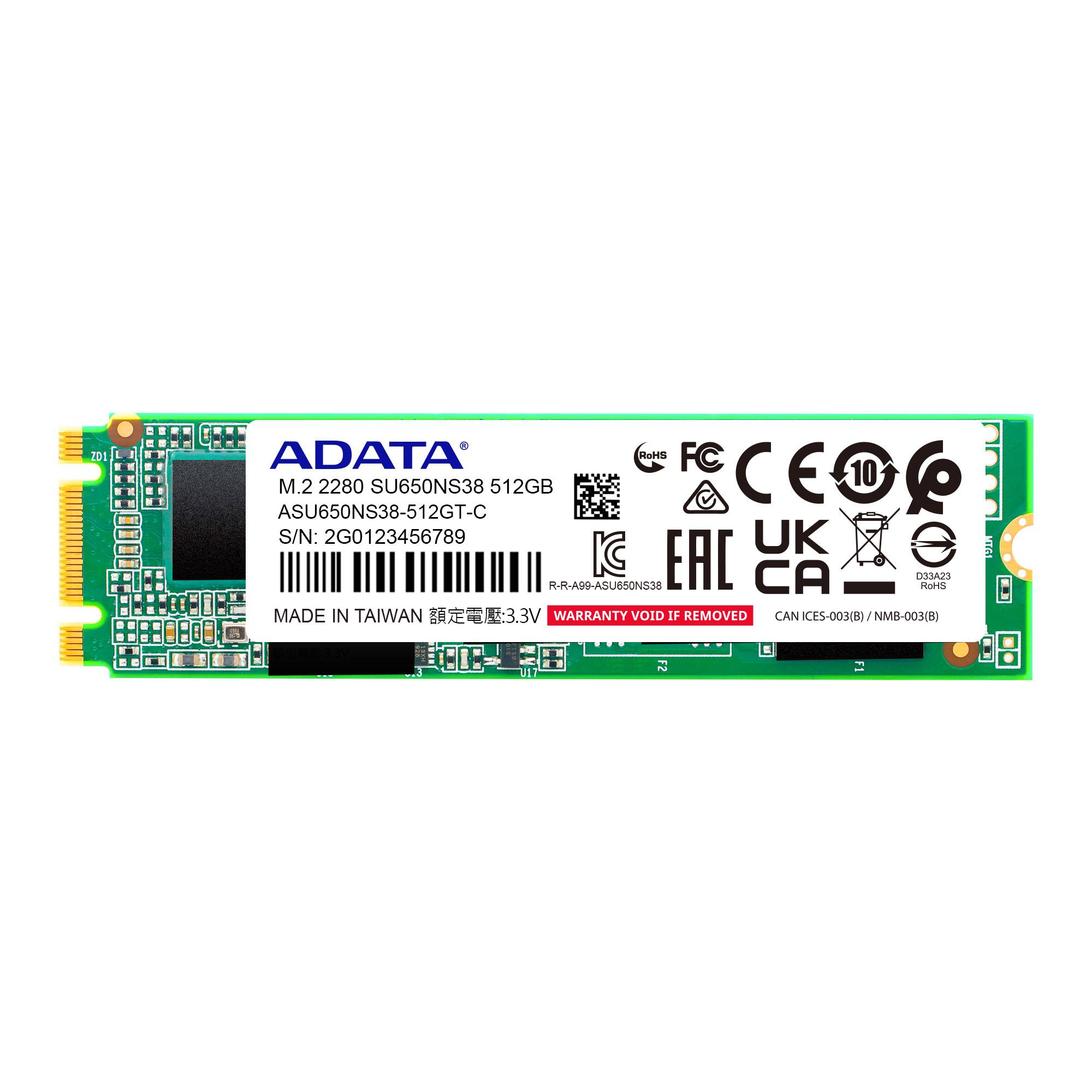 Unidad de Estado Solido ADATA Ultimate SU650 M.2 SATA - 512GB