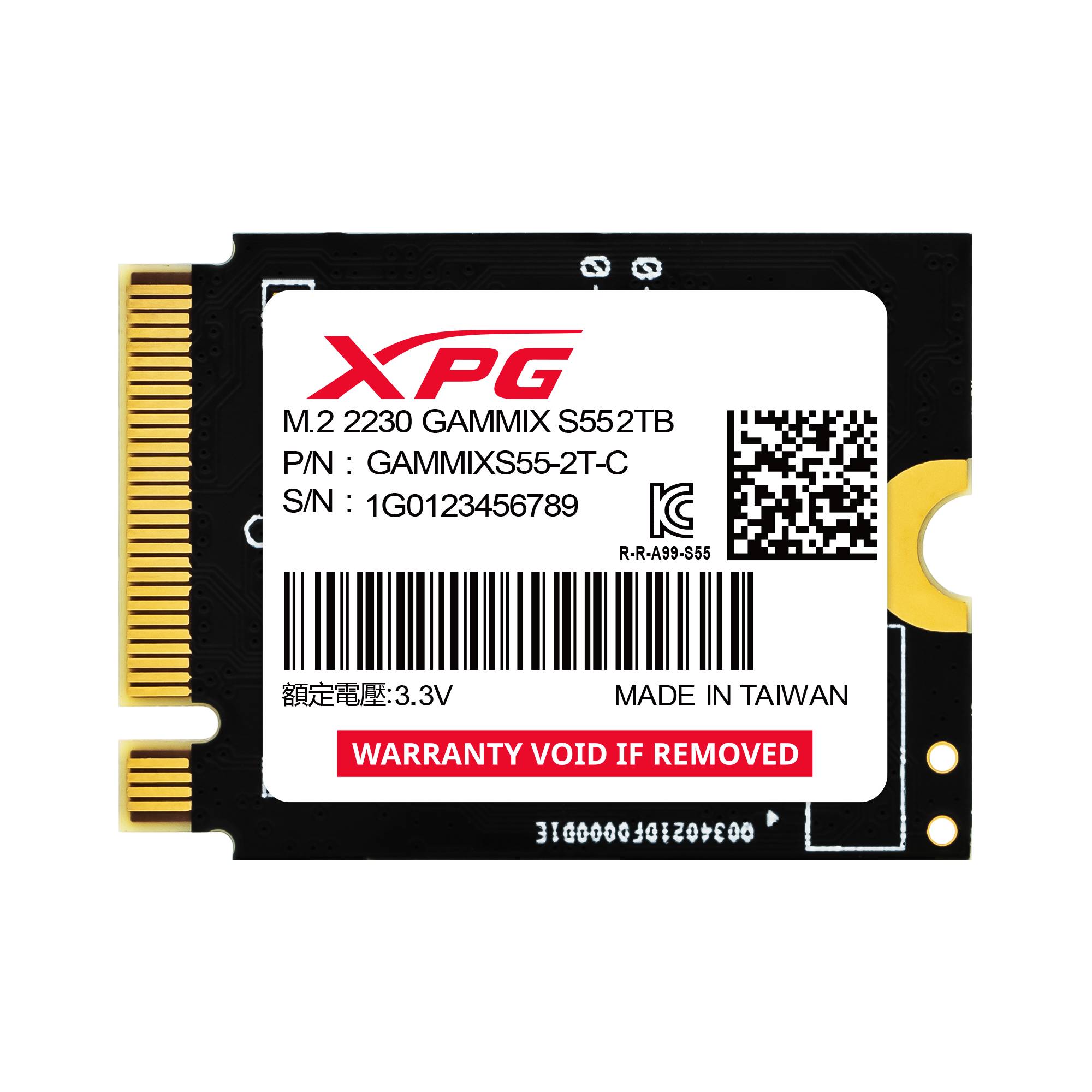 Unidad de Estado Sólido XPG GAMMIX S55 2TB PCIe Gen4 x4 M.2 2230 - SGAMMIXS55-2T-C