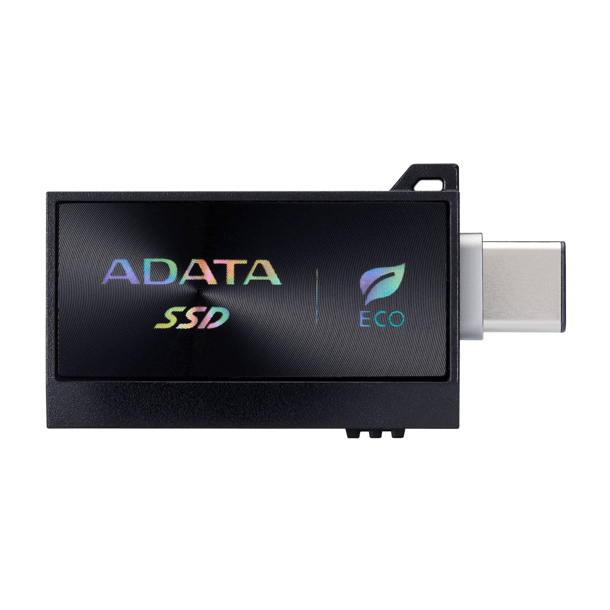 SSD Externo ADATA SC730 512GB. conectores dobles USB-C y USB-A integrados (USB 3.2 Gen2). 600 MB/s de lectura/escritura. Color NEGRO. SC730-512G-CACTI -