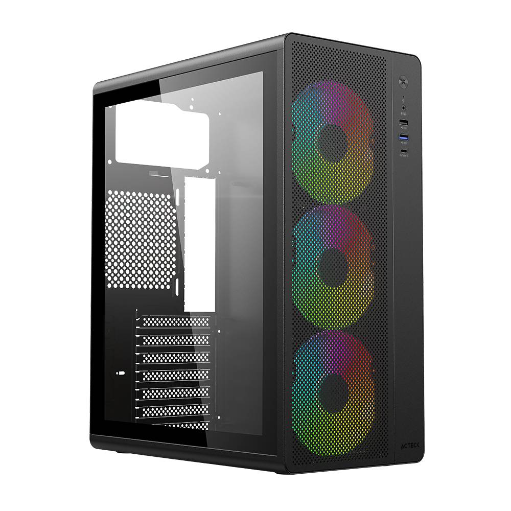 Gabinete Media Torre ESSEN PRO X GM767 ELITE Series - Color Negro. AC-941709