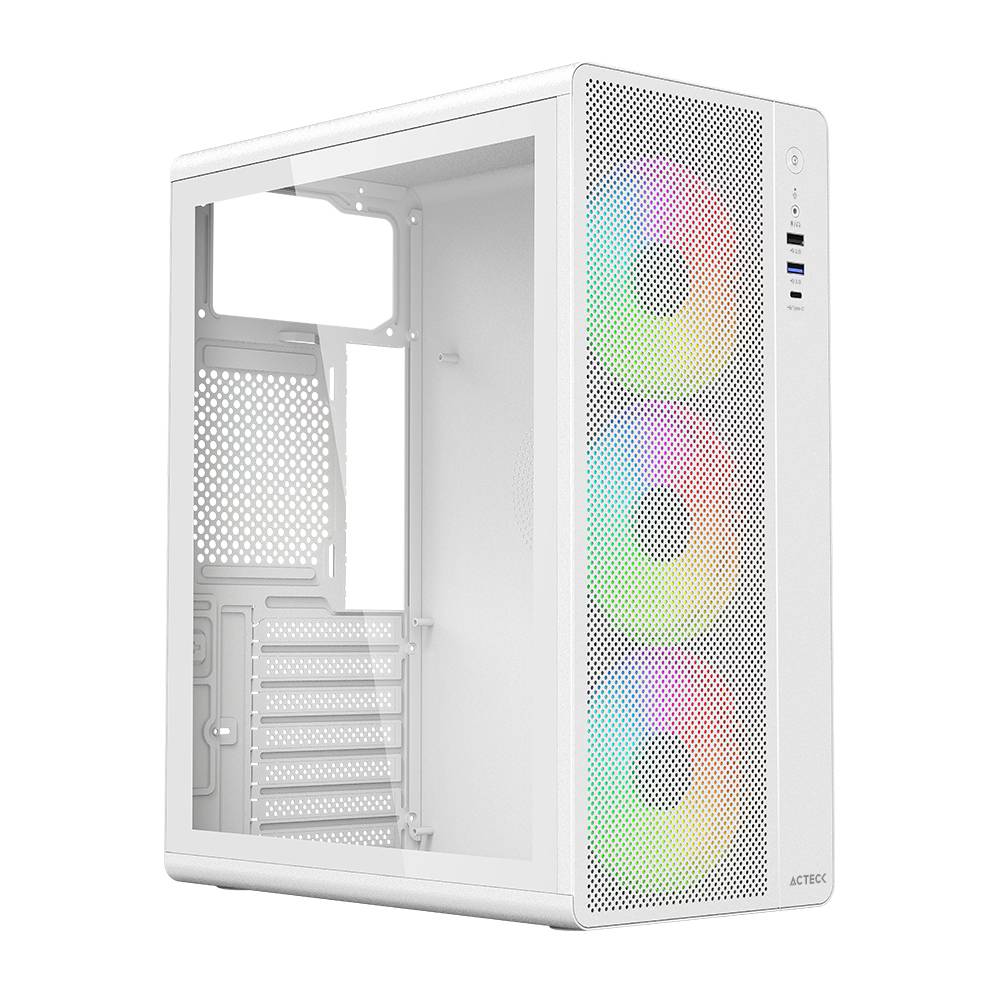 Gabinete Media Torre ESSEN PRO X GM767 ELITE Series - Color Blanco. AC-941716